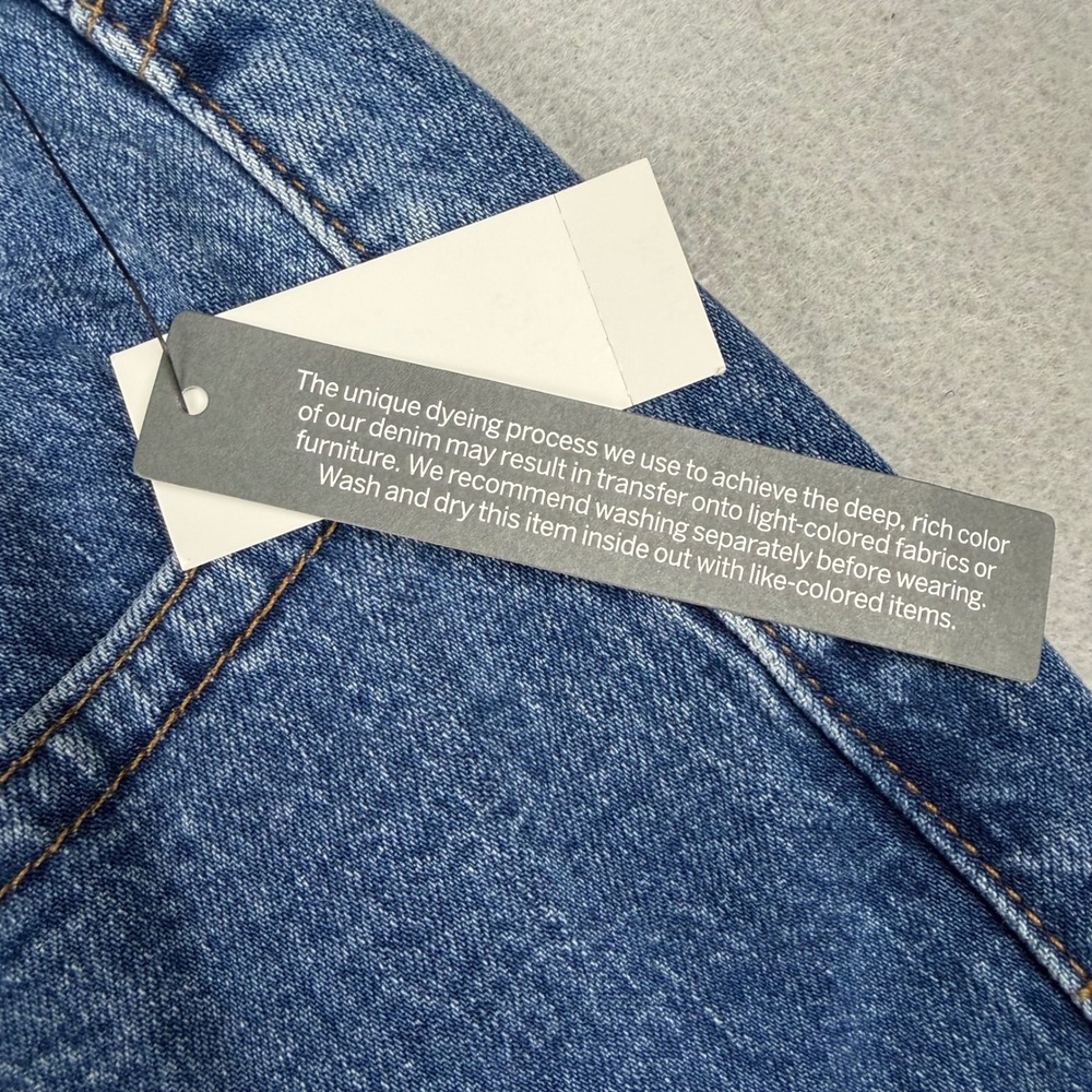 Talbots Women 22W Two Tone Blue Ombre Wide Leg Crop Jean High Waist Raw Hem NWT - Picture 4 of 13